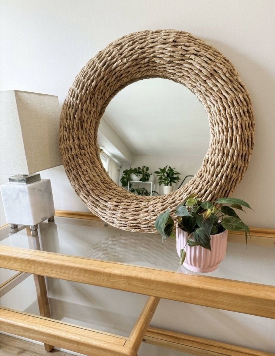 26” NEW Round Seagrass Mirror- Threshold Brand