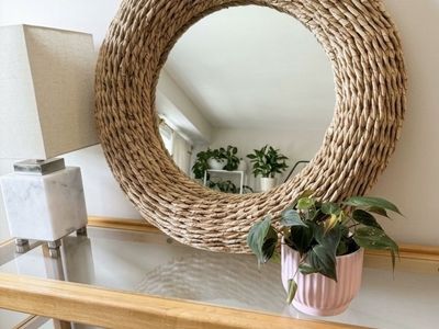 26” NEW Round Seagrass Mirror- Threshold Brand