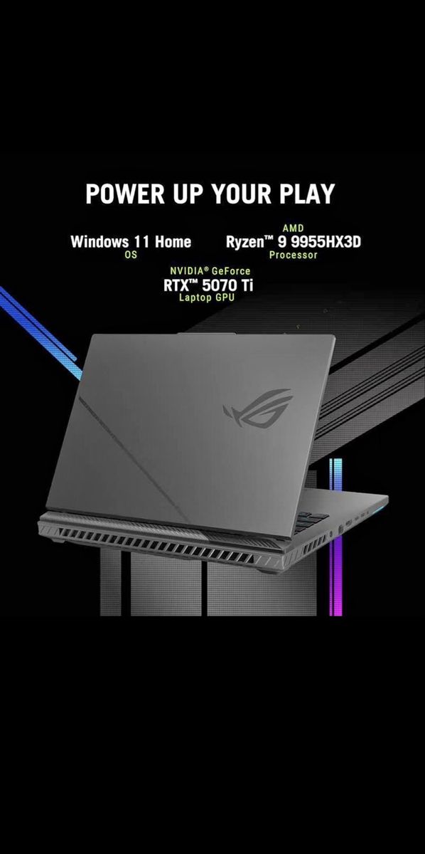 ASUS ROG Strix G16 (2025) Gaming Laptop, 16" 2.5K 240Hz, RTX 5070 Ti, Ryzen 9 9955HX3D