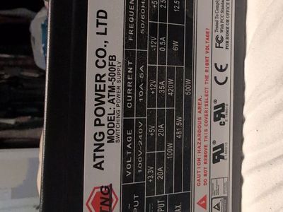 PC Power Supply 500watt 80plus