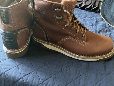 Georgia Boot Brown Leather Work Boots Counter Lock size 11