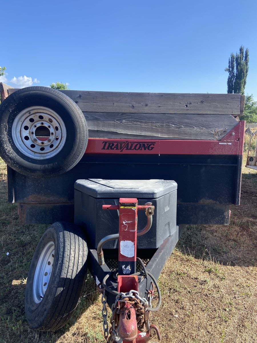 Travalong Heavy-Duty Tandem Axle Dump Trailer with Wood Side Extensions