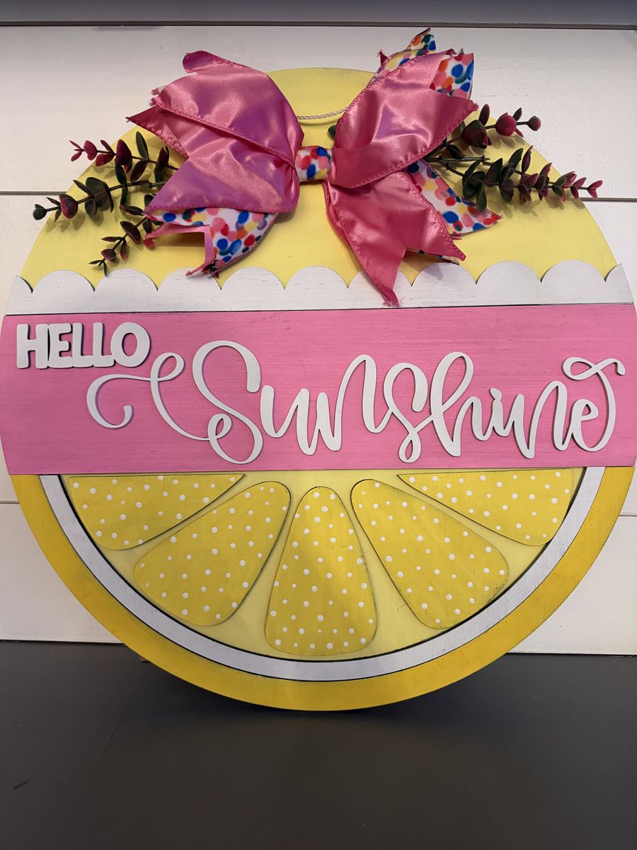 Hello sunshine door hanger