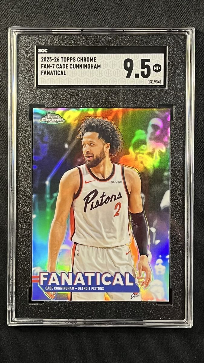 Cade Cunningham 2025 Topps Chrome Detroit Pistons Fanatical Short Print FAN-7 Basketball Card SGC Graded