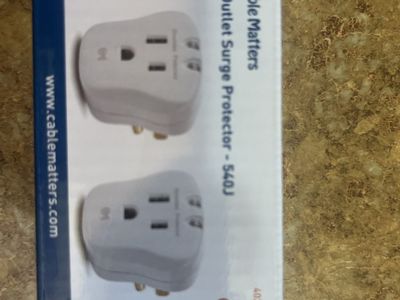 Cable Matters Single Outlet Surge Protector 540J - 2 Pack, White