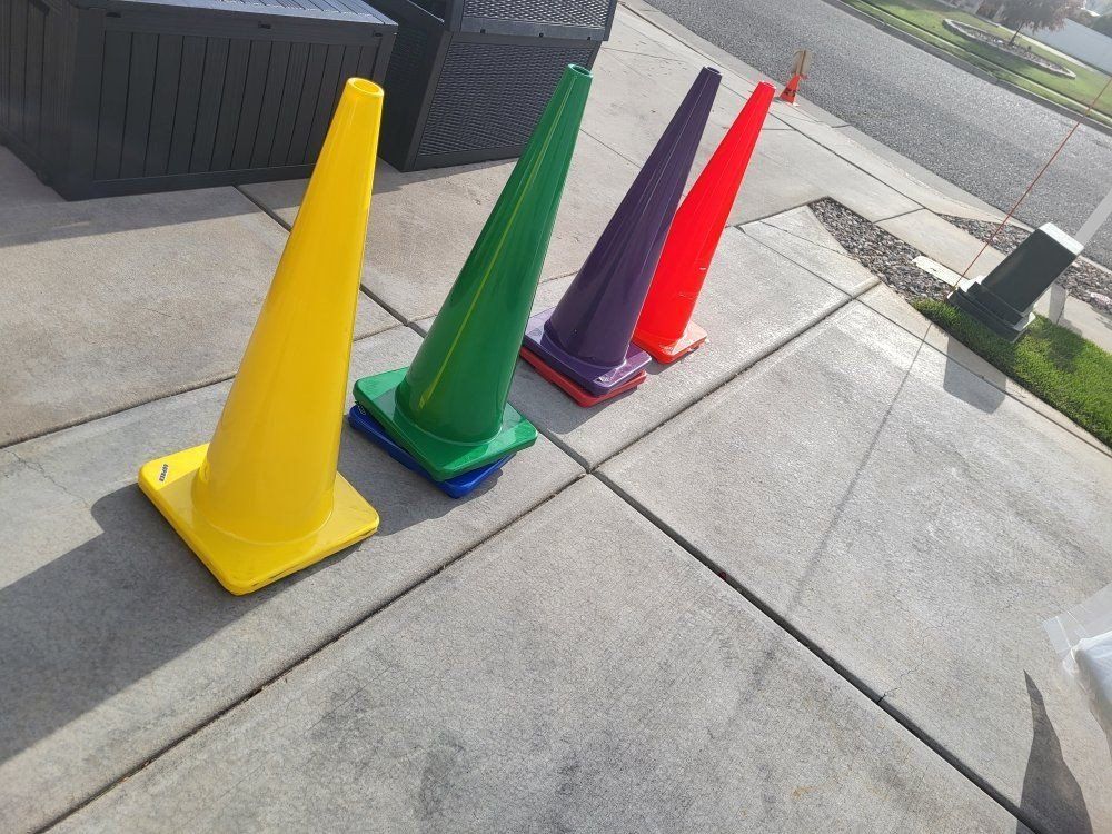36"H Vinyl Rainbow Traffic Cones 
Qty-6