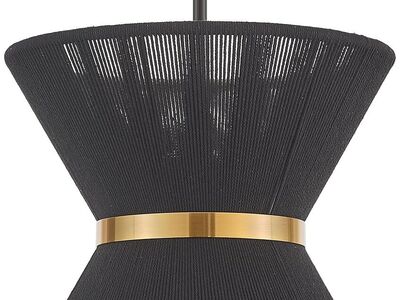 Hand Woven 12.2" Boho Pendant Light Coastal Mini Modern Chandelier Adjustable