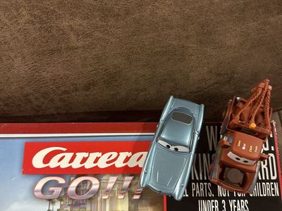 Disney Pixar Cars Carrera GO!!! Slot Cars - Finn McMissile & Tow Mater