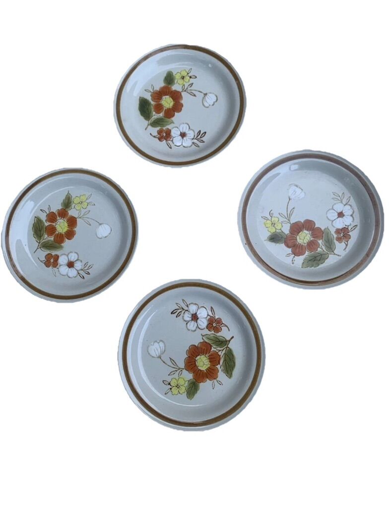 Set of 4 Mountain Wood Collection stoneware Plates