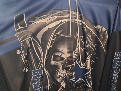 Dallas Cowboys Grim Reaper Skull Hoodie - Blue & Black (Size 6x