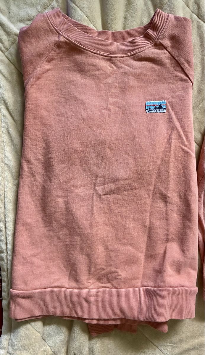 Pair of Patagonia Women's Light Rust Organic Cotton Crewneck Sweatshirt, Size M