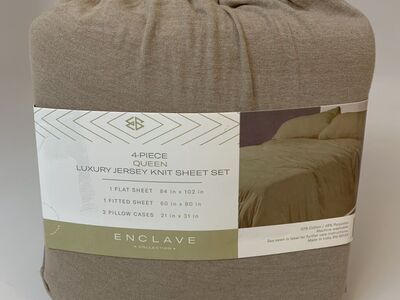 New Queen Knit Bedsheet Set Enclave Collection