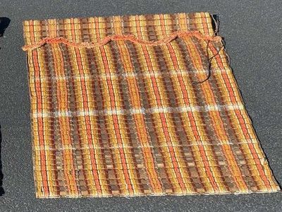 Super groovy Vintage Del Mar Woven mid century Wooden Roman Shades Plush LoomTapestey