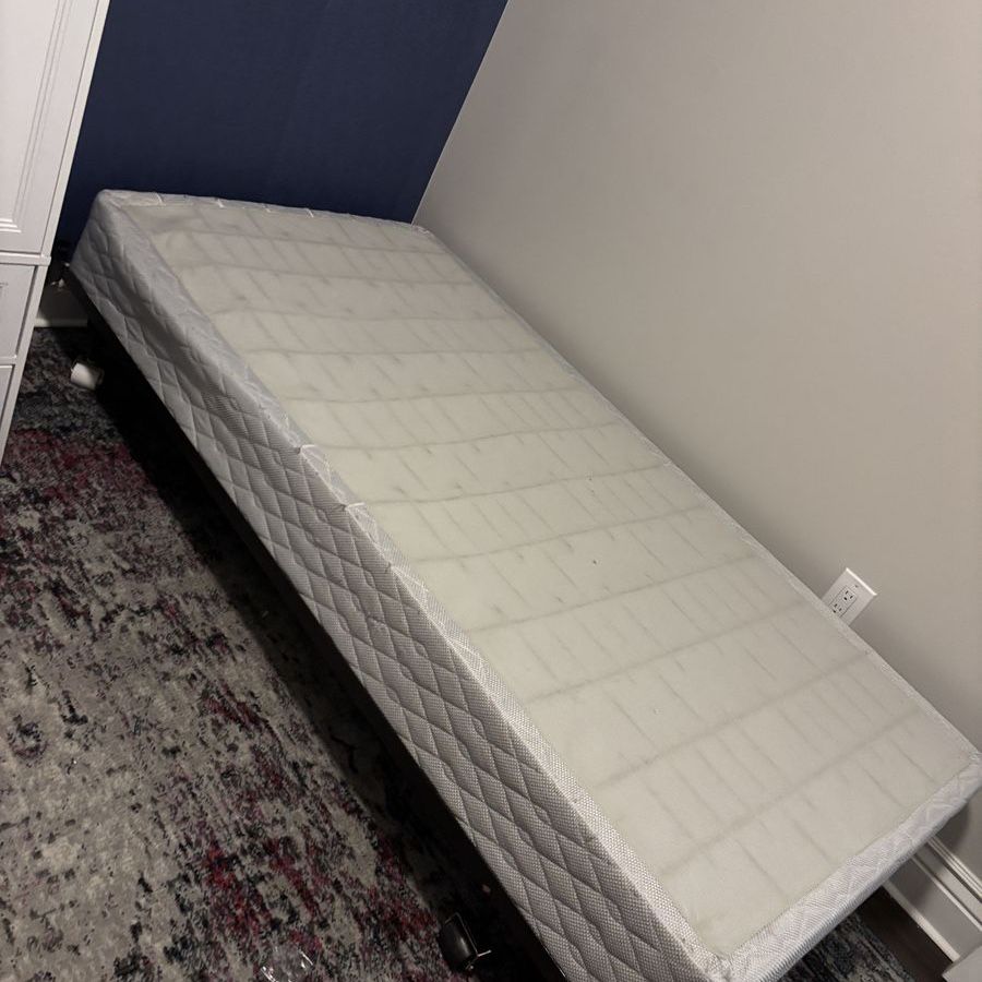 Used Metal Twin Bed Frame and Box Spring (No Mattress)