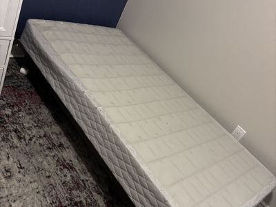 Used Metal Twin Bed Frame and Box Spring (No Mattress)