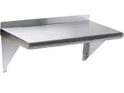 L and J 12"x48" Stainless Steel Wall Mount Shelf - NSF Commercial Grade, Heavy Duty