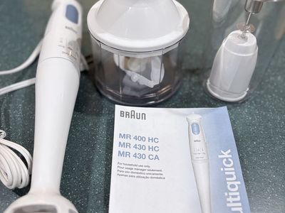 Braun Multiquick 200 Watt Immersion Hand Blender Set with Chopper & Whisk Attachments