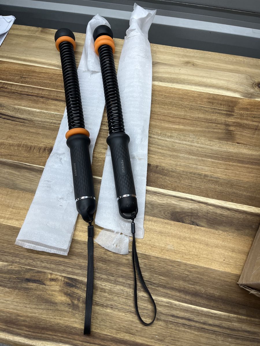 Pair of Fitness Weighted Sport Hoops - Black & Orange Exercise Equipment