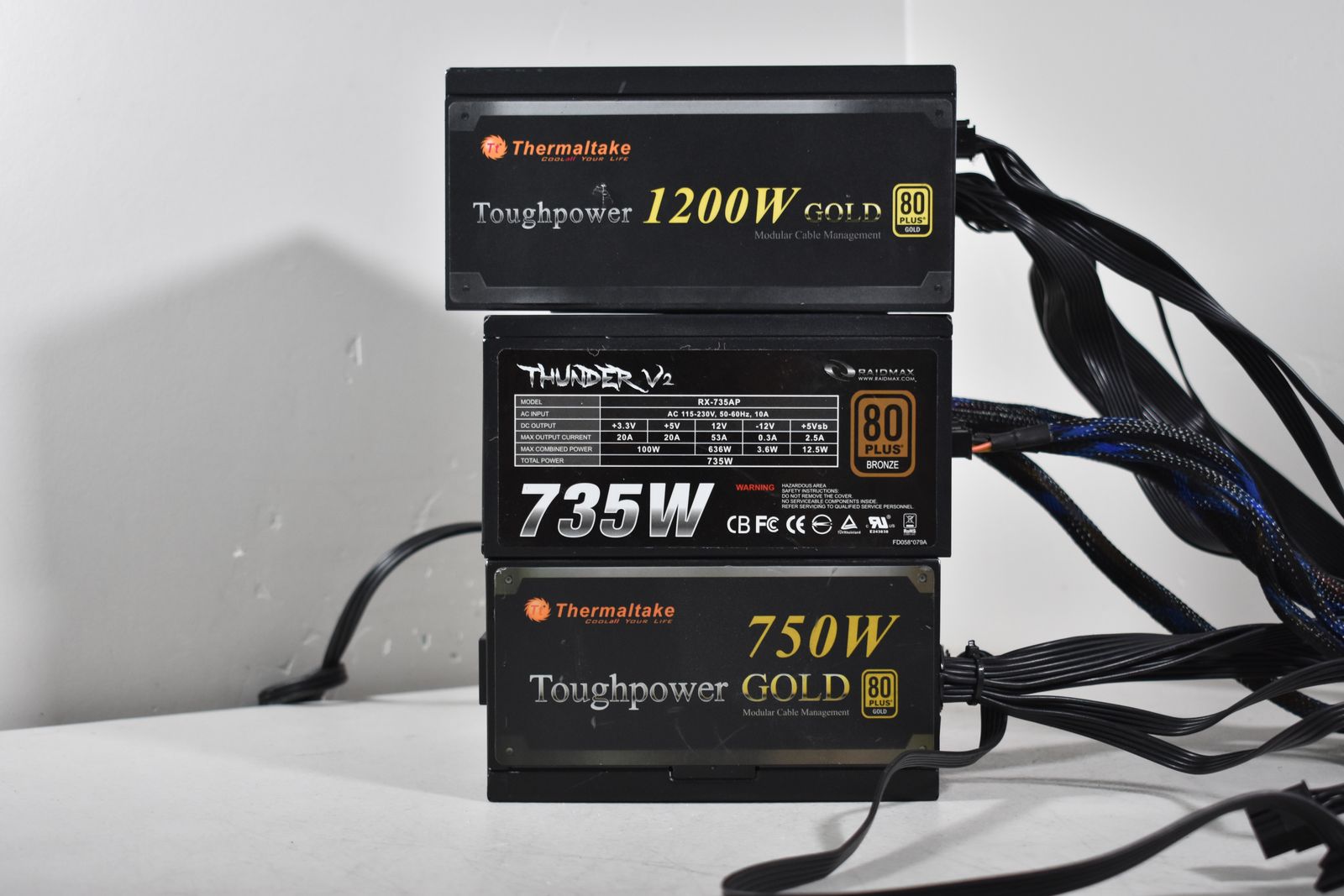3x Power Supplies - 1200w, 750W, 735W - READ - PRICE FOR ALL