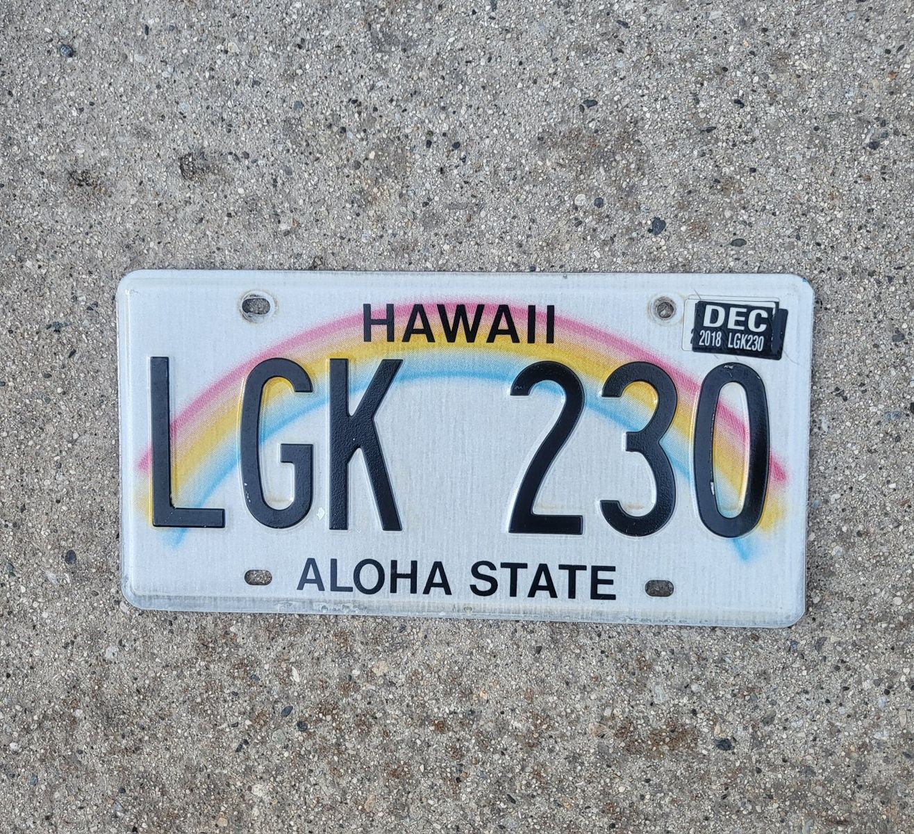 Hawaii license plate