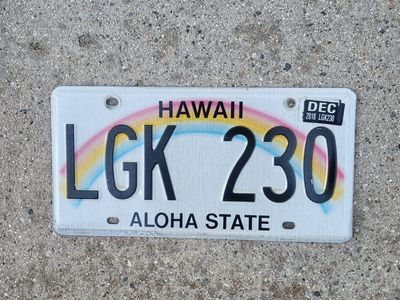 Hawaii license plate