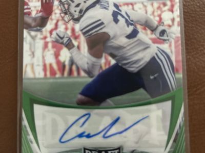 2021 Rare Green Leaf RC Rookie Chris Wilcox Autographed Draft Football Trading Card Hand Signed Auto BYU COUGARS