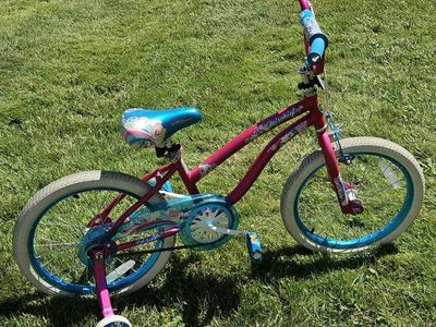 Mischief Pink & Blue Girls' 18-inch Kids Bike with Training Wheels