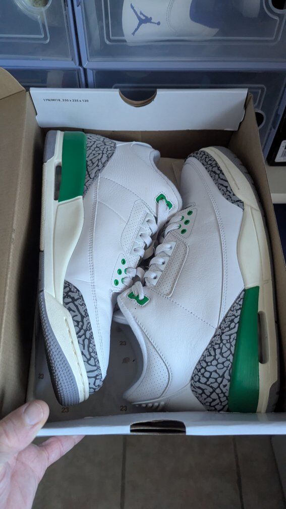 Jordan 3. women's exclusive lucky green