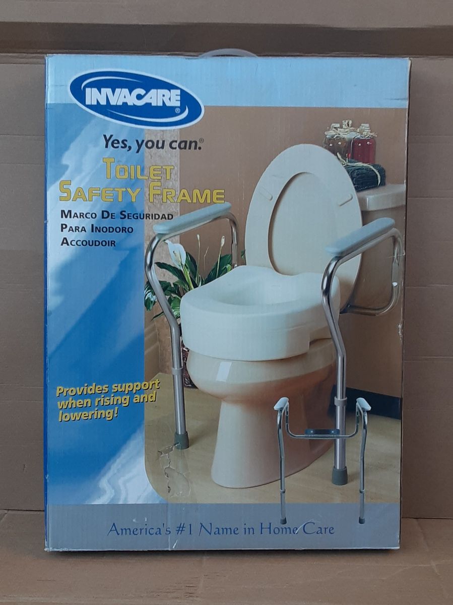 New Invacare Adjustable and Foldable Toilet Safety Rail Frame for Elderly, Seniors, Handicap and Disabled - 250 lbs Capacity