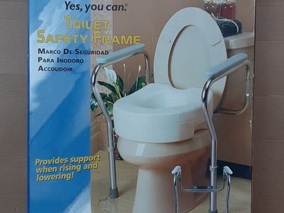 New Invacare Adjustable and Foldable Toilet Safety Rail Frame for Elderly, Seniors, Handicap and Disabled - 250 lbs Capacity