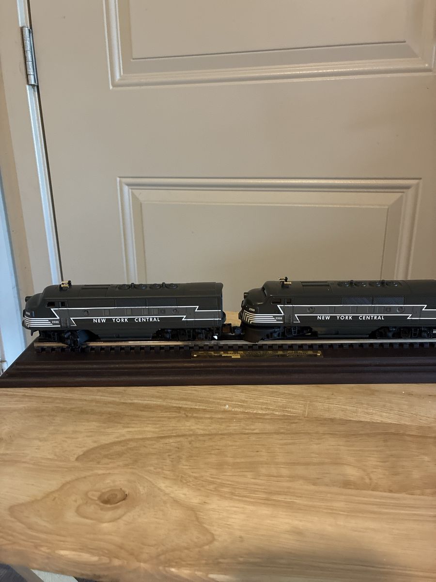 New York Central 2333 Model Train Display Piece with Wooden Base