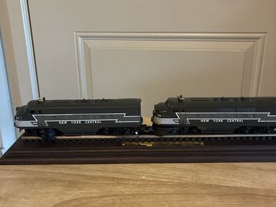 New York Central 2333 Model Train Display Piece with Wooden Base