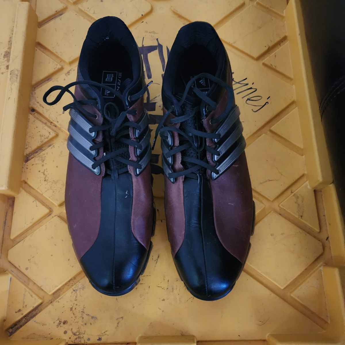 Adidas Size 14 Waterproof Leather Golf Shoes - Brown/Black