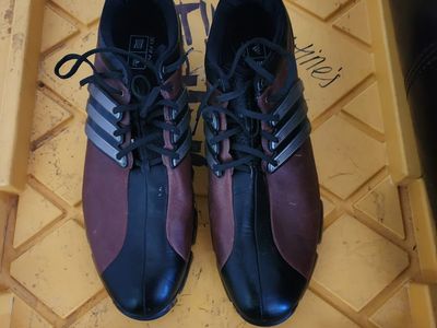 Adidas Size 14 Waterproof Leather Golf Shoes - Brown/Black