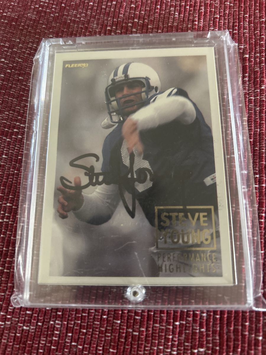 Fleer '93 Steve Young Performance Signed Highlights Football Card Autograph Certified Embossed COA BYU Cougars