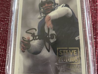 Fleer '93 Steve Young Performance Signed Highlights Football Card Autograph Certified Embossed COA BYU Cougars