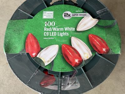 2 New Christmas Lights 65’ 100 LED Lights White Red