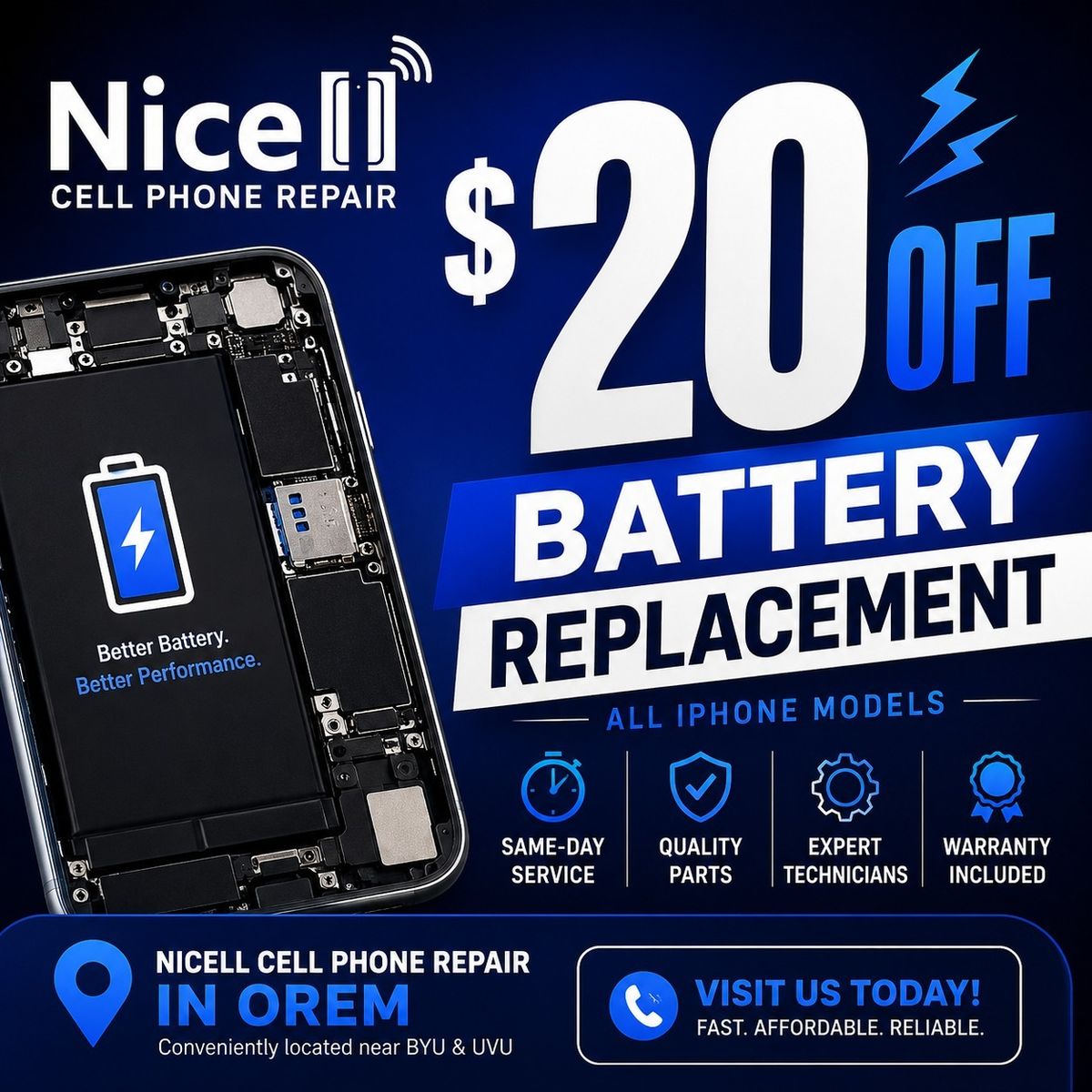 Battery Replacement 20% Off
