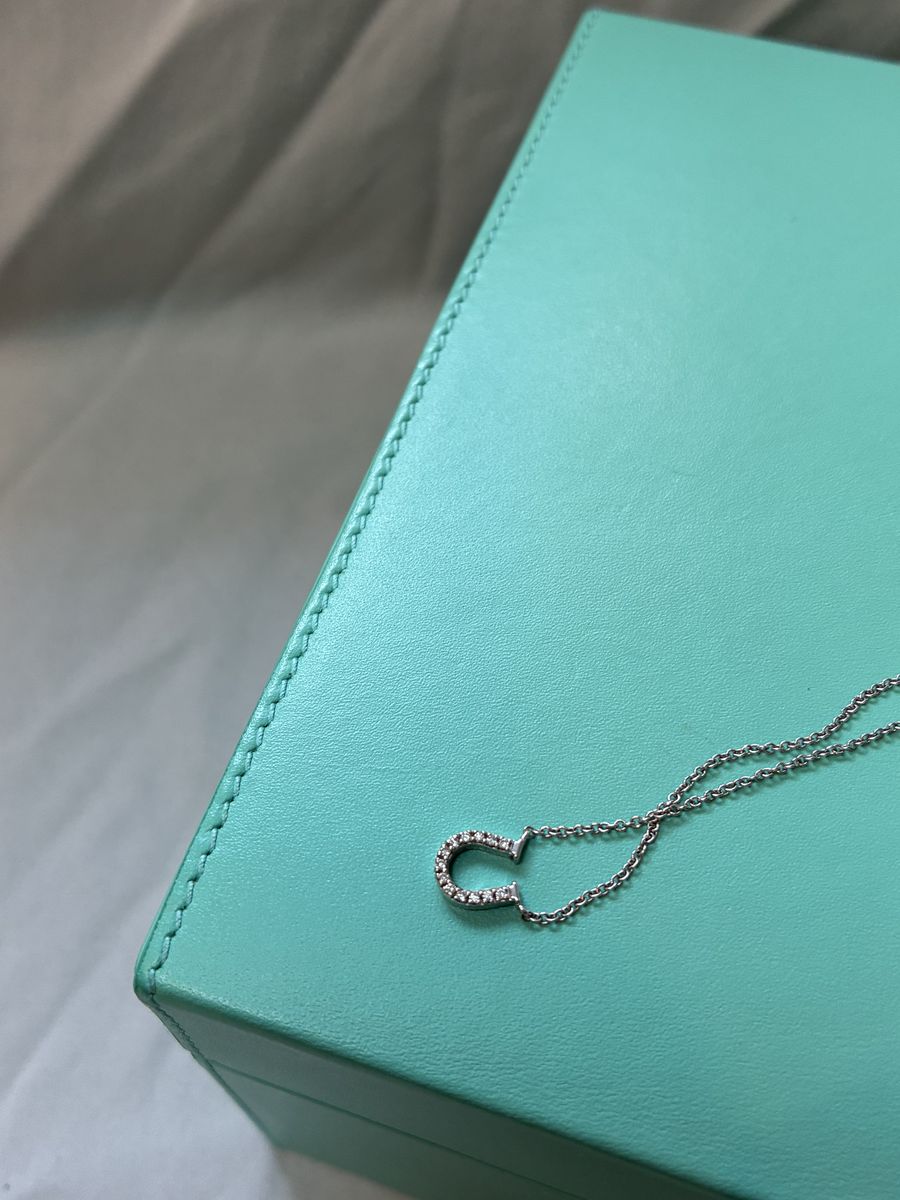 TIFFANY & Co. Metro Horseshoe Diamond Necklace 18k WG Au750 WG White Gold Used