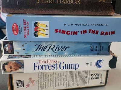 5 VHS Tapes: Pearl Harbor, Singin' in the Rain (Deluxe), The River, Forrest Gump, My Fair Lady