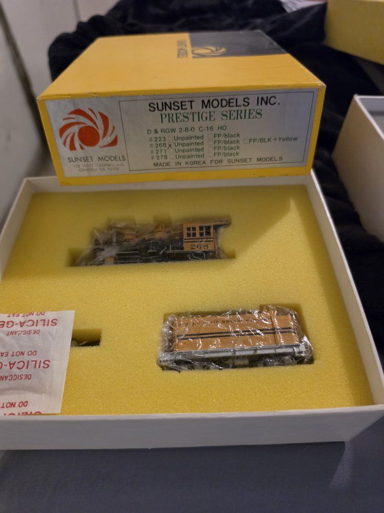 Sunset Models Inc. Prestige Series D & RGW 2-8-0 C-16 HO Model Train #268
