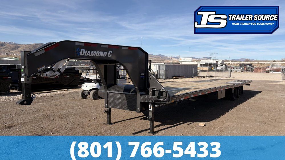 8.5x38 Diamond C FMAX-HDT 212 Gooseneck Hydraulic Dovetail Equipment Trailer -  25.9K GVWR -