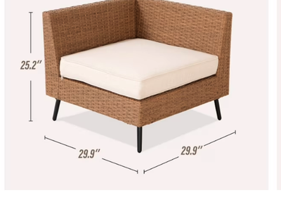 New in box Outdoor chair and ottoman Rattan Wicker with cushion