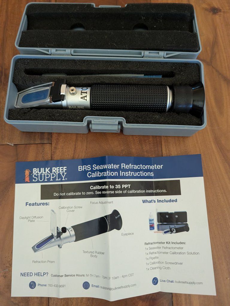 Bulk Reef Supply BRS Seawater Refractometer for Aquarium Salinity Testing