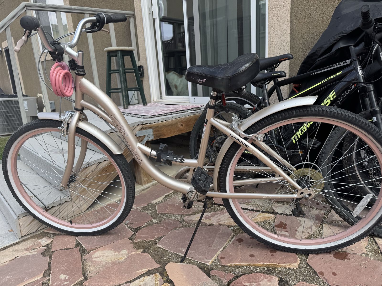 Kent Glendale Women's Cruiser Bike - Tan/Pink, Single Speed, 26" Wheels