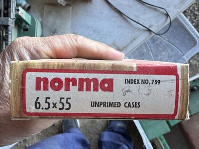Norma 6.5x55 Unprimed Cases Index No. 759 Reloading Brass