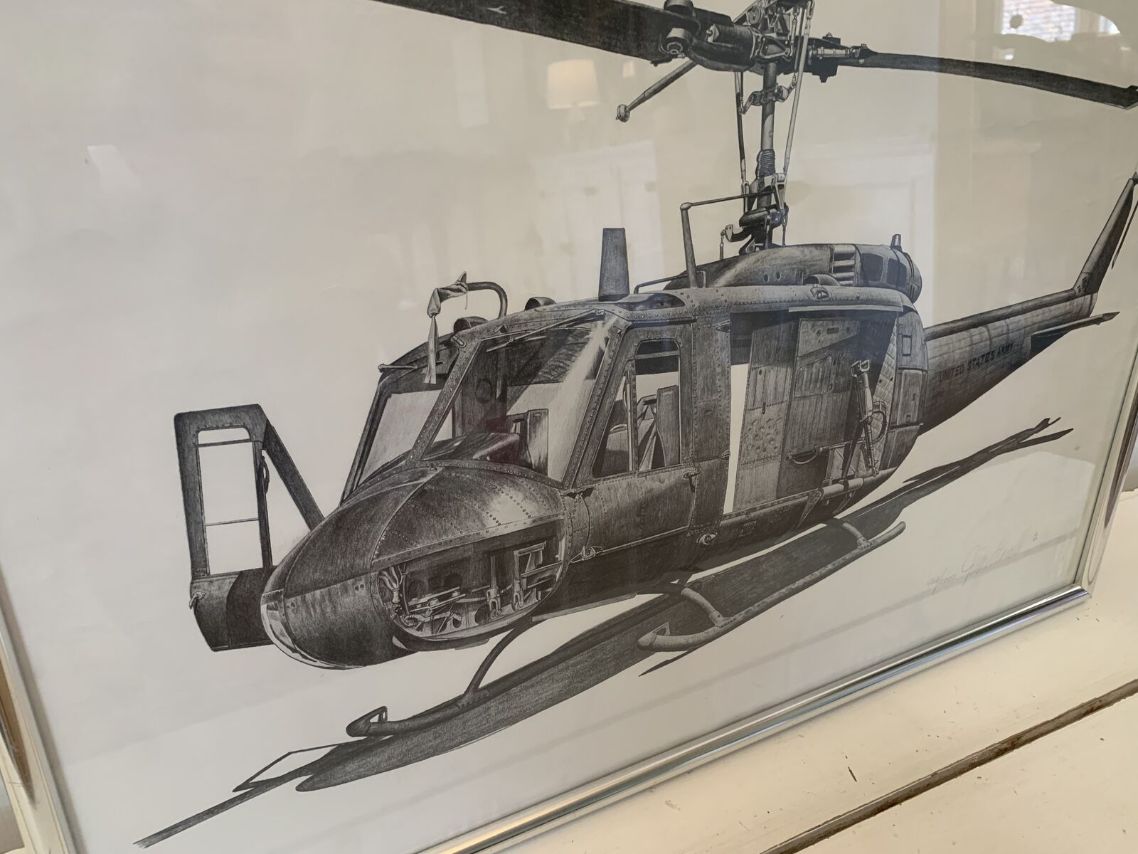 Silver Framed Army Helicopter