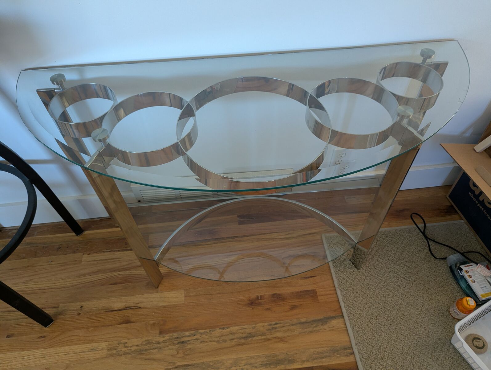 WALL TABLE AND ROUND END TABLE