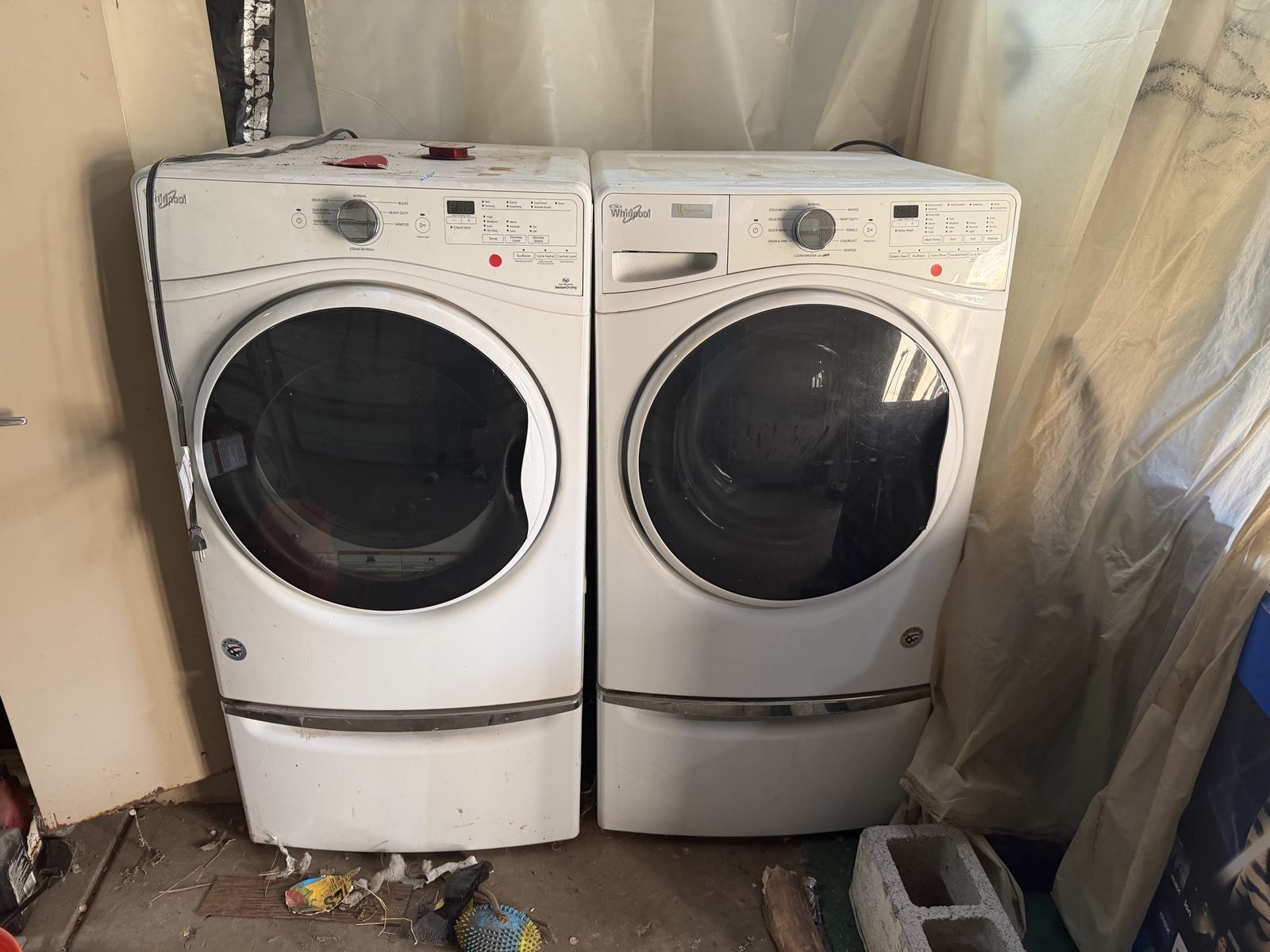 Whirlpool gas dryer and washer. 