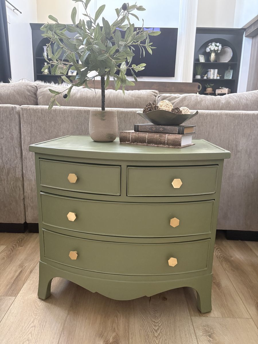 Sage Green Curved End Table